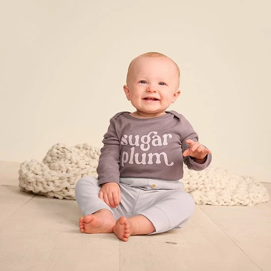 Baby Little Co. By Lauren Conrad Organic Bodysuit & Pants Set Sugar Plum - Image 2