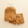 Baby & Toddler Girl Little Co. By Lauren Conrad Lettuce Edge Tank & Shorts Set Navy Stripe