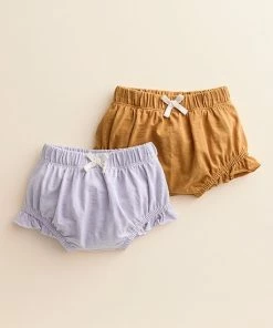 Baby Girl Little Co. By Lauren Conrad 2-Pack Organic Ruffle Bloomers Caramel Cool Lilac