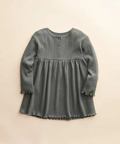 Baby & Toddler Girl Little Co. By Lauren Conrad Long-Sleeve Henley Dress Charcoal