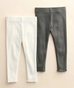 Kids 4-8 Little Co. By Lauren Conrad 2-Pack Leggings Charcoal Ivory