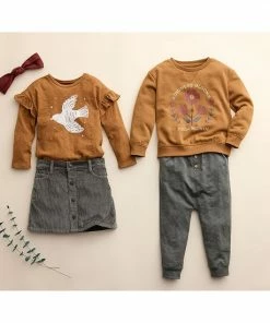 Baby & Toddler Little Co. By Lauren Conrad Organic Long-Sleeve Ruffle Tee Brown Dove -Little Co. by Lauren Conrad Shop unnamed file 246