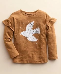 Baby & Toddler Little Co. By Lauren Conrad Organic Long-Sleeve Ruffle Tee Brown Dove -Little Co. by Lauren Conrad Shop unnamed file 248