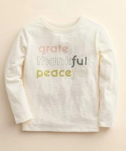 Kids 4-8 Little Co. By Lauren Conrad Organic Long-Sleeve Tee Ivory Grateful