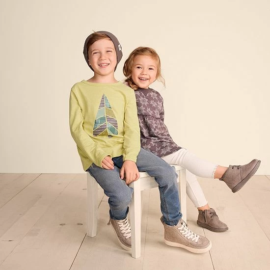 Kids 4-8 Little Co. By Lauren Conrad Organic Long-Sleeve Tee Ivory Grateful - Image 2