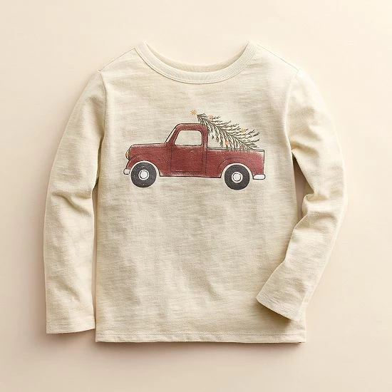 Kids 4-8 Little Co. By Lauren Conrad Organic Long-Sleeve Tee Ivory Grateful - Image 4