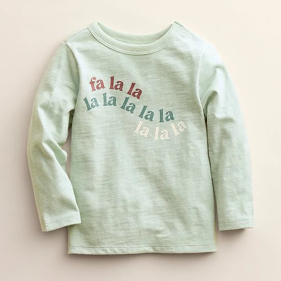 Kids 4-8 Little Co. By Lauren Conrad Organic Long-Sleeve Tee Ivory Grateful - Image 5