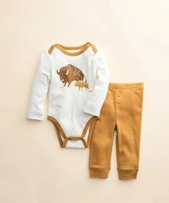 Baby Little Co. By Lauren Conrad Graphic Organic Cotton Bodysuit & Pants Set Caramel Mama Me