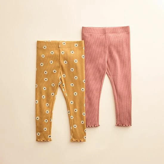 Baby & Toddler Little Co. By Lauren Conrad 2-Pack Leggings Icy Mauve Floral Olive - Image 2