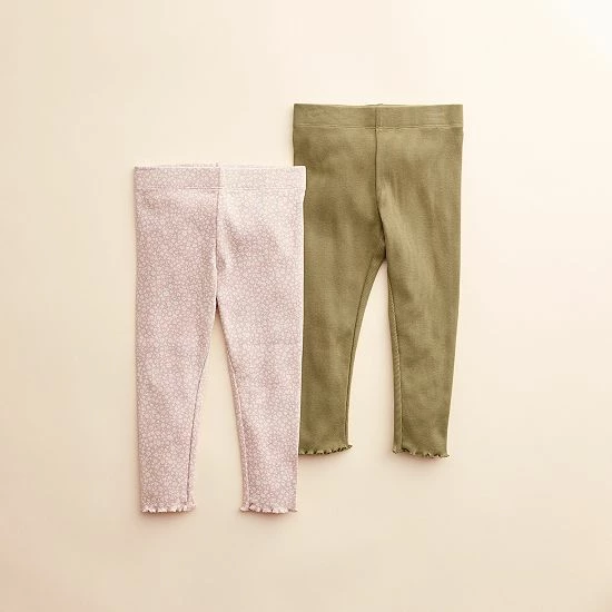 Baby & Toddler Little Co. By Lauren Conrad 2-Pack Leggings Icy Mauve Floral Olive - Image 5