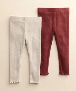 Baby & Toddler Little Co. By Lauren Conrad 2-Pack Leggings Beige Burgundy
