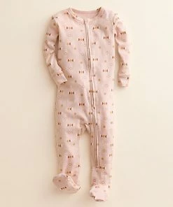 Baby Little Co. By Lauren Conrad Organic Footed Pajamas Rust Rainbows