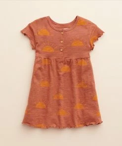 Baby & Toddler Girl Little Co. By Lauren Conrad Organic Lettuce-Edge Henley Dress Large Suns