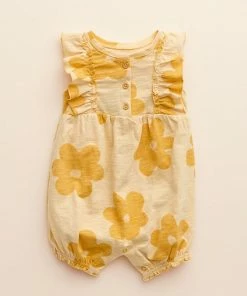 Baby Girl Little Co. By Lauren Conrad Organic Ruffled Romper Yellow Big Flower -Little Co. by Lauren Conrad Shop unnamed file 671