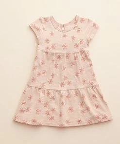 Baby & Toddler Girl Little Co. By Lauren Conrad Organic Short-Sleeve Tiered Dress Colored Stripe