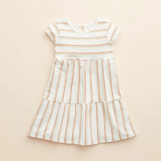 Baby & Toddler Girl Little Co. By Lauren Conrad Organic Short-Sleeve Tiered Dress Colored Stripe - Image 6