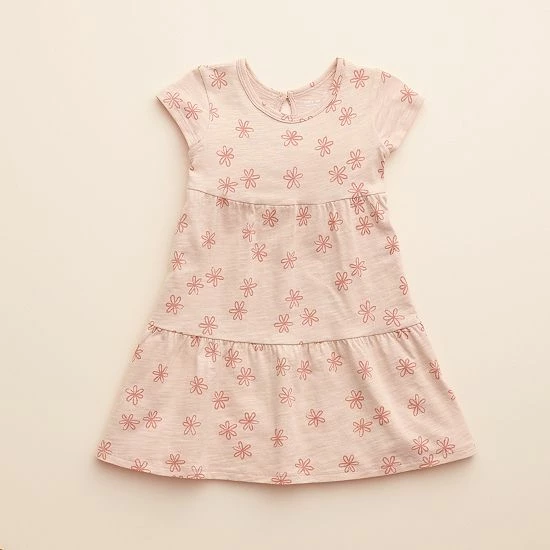 Baby & Toddler Girl Little Co. By Lauren Conrad Organic Short-Sleeve Tiered Dress Colored Stripe - Image 8