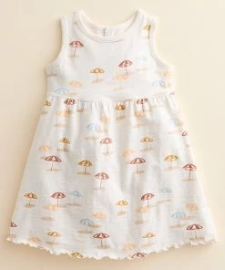 Girls 4-8 Little Co. By Lauren Conrad Organic Lettuce-Edge Tank Dress Ivory Umbrella