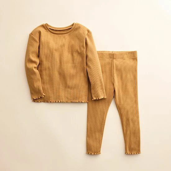 Baby & Toddler Little Co. By Lauren Conrad Lettuce-Edge Top & Pants Set Caramel - Image 5