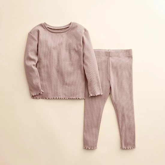 Baby & Toddler Little Co. By Lauren Conrad Lettuce-Edge Top & Pants Set Caramel - Image 6