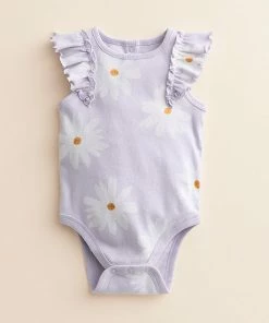 Baby Girl Little Co. By Lauren Conrad Organic Ruffle Bodysuit Cool Lilac Flowers -Little Co. by Lauren Conrad Shop unnamed file 854