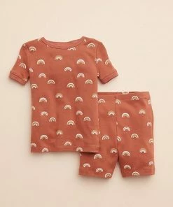 Baby & Toddler Little Co. By Lauren Conrad Organic 2-Piece Pajama Set Rust Rainbows