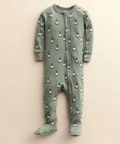 Baby Little Co. By Lauren Conrad Organic Footed Pajamas Beige Cabin Print