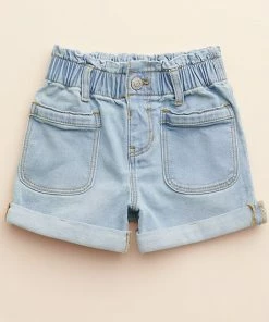 Baby & Toddler Girl Little Co. By Lauren Conrad Paper-Bag Waist Denim Shorts Light Wash