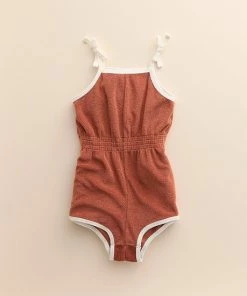 Baby & Toddler Girl Little Co. By Lauren Conrad Smocked-Waist Terry Cloth Romper Tan Tie Dye
